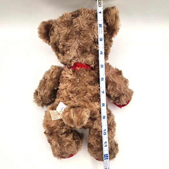DAN DEE Vtg. Collector's Choice Brown Stuffed Bear Red Bow Paws Dual Texture 13" - Picture 8 of 8